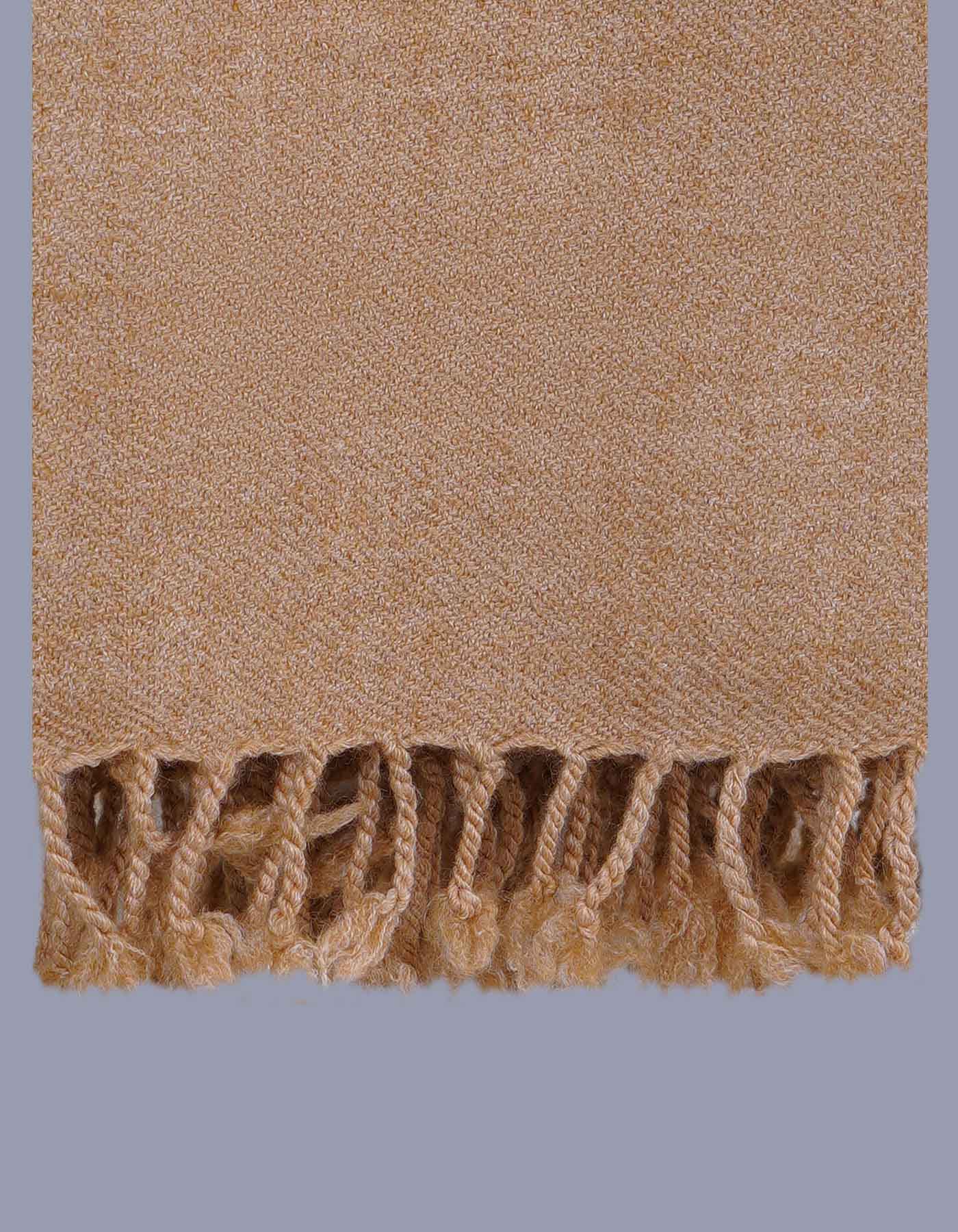 Camel Plain 100% Wool Men Shawl
