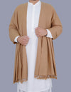 Camel Plain 100% Wool Men Shawl