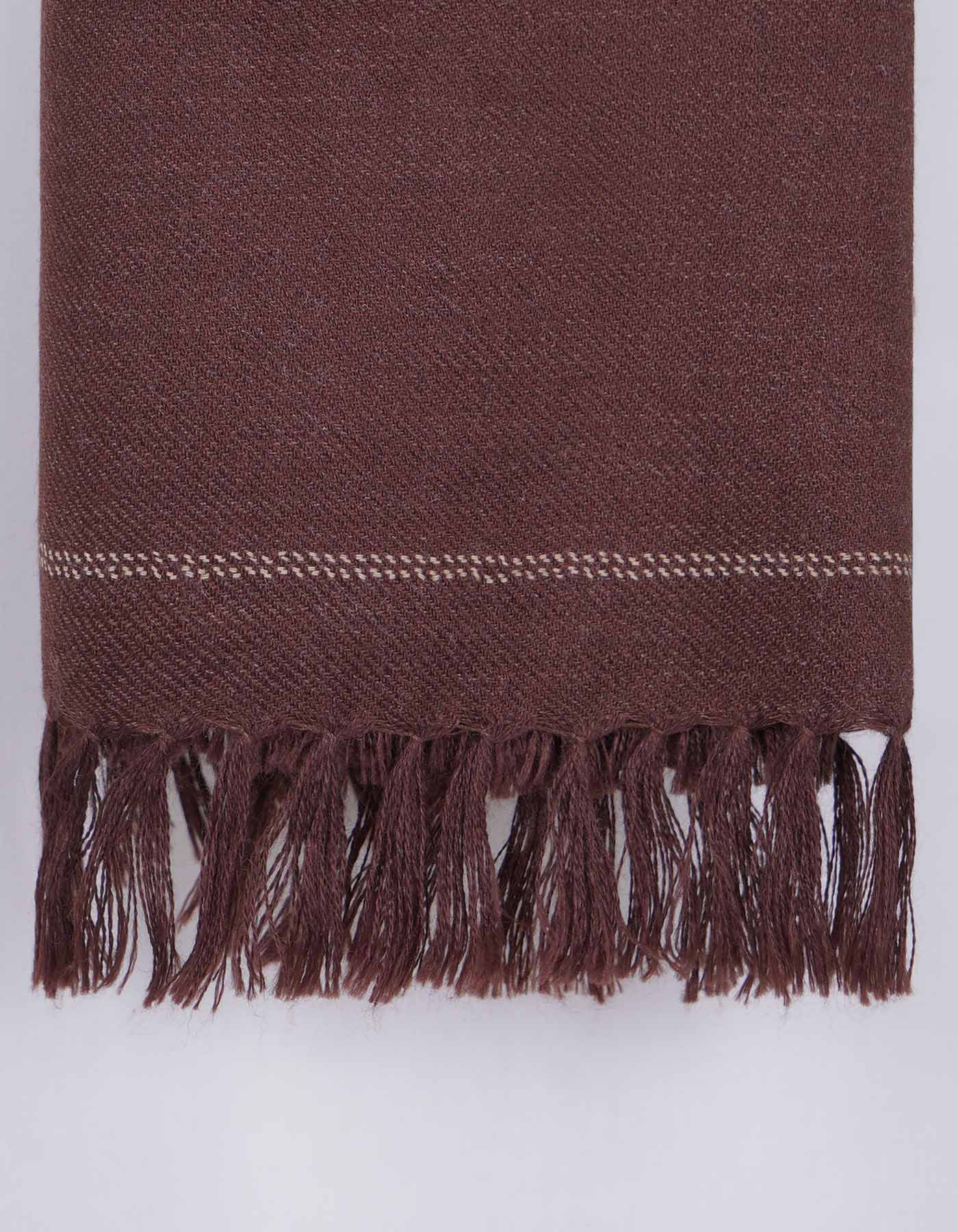 Chocolate Plain Angora Wool Shawl