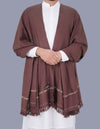 Chocolate Plain Angora Wool Shawl